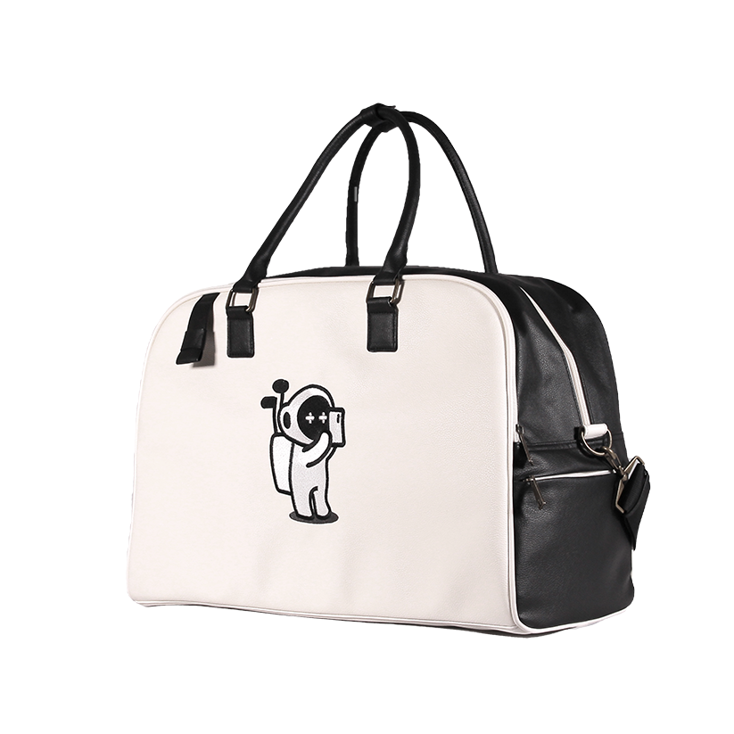 Marty Boston Bag(Black × Ivory)