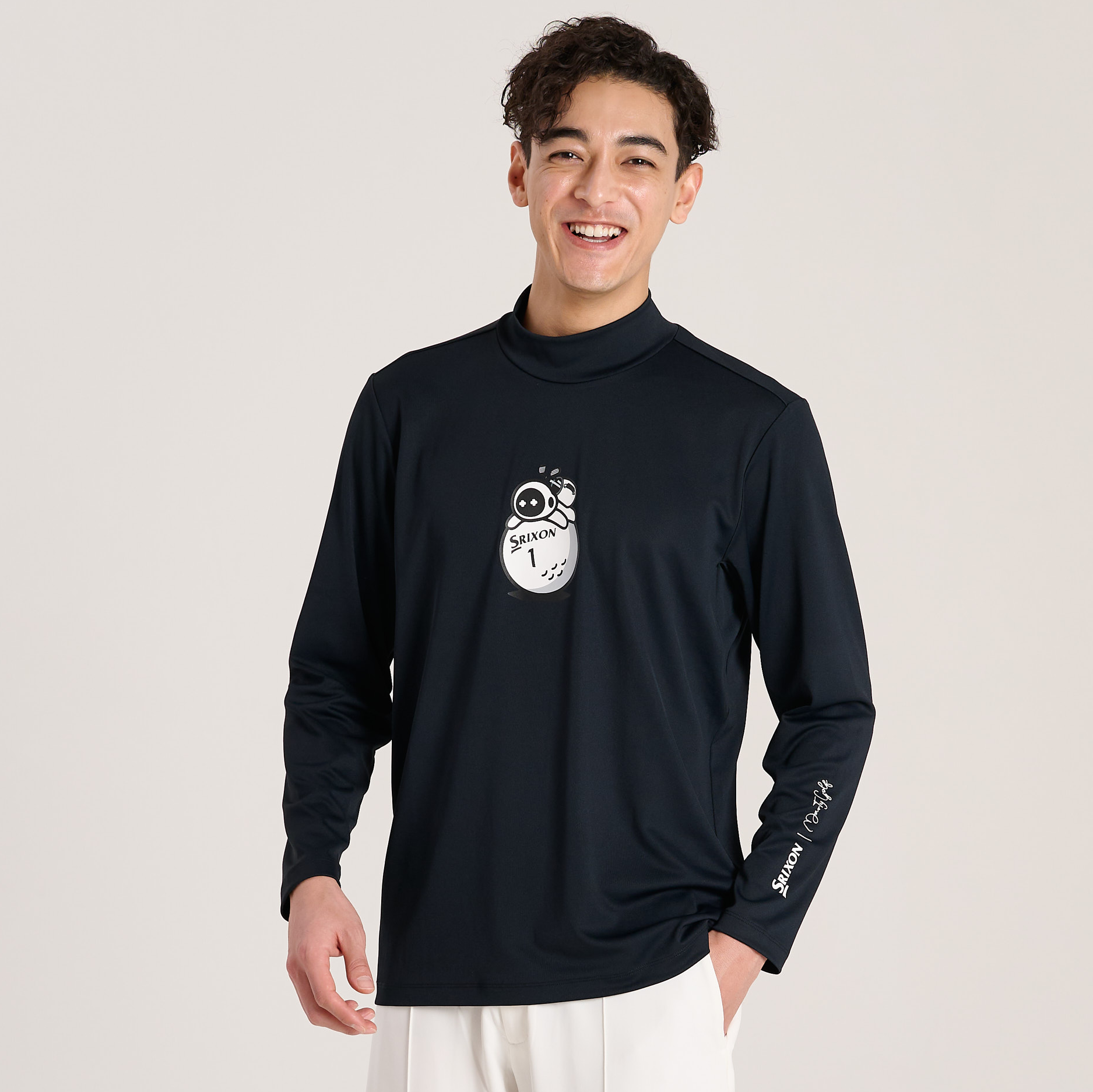 Cph/Golf ブラック モックネック長袖シャツ キャプテンズヘルム ゴルフ】Cph/Golf LOGO LS MOCK NECK TEE – GQ SHOP