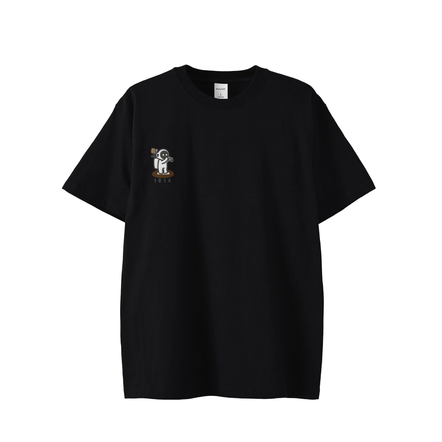 1614またよしくん刺繍T black image