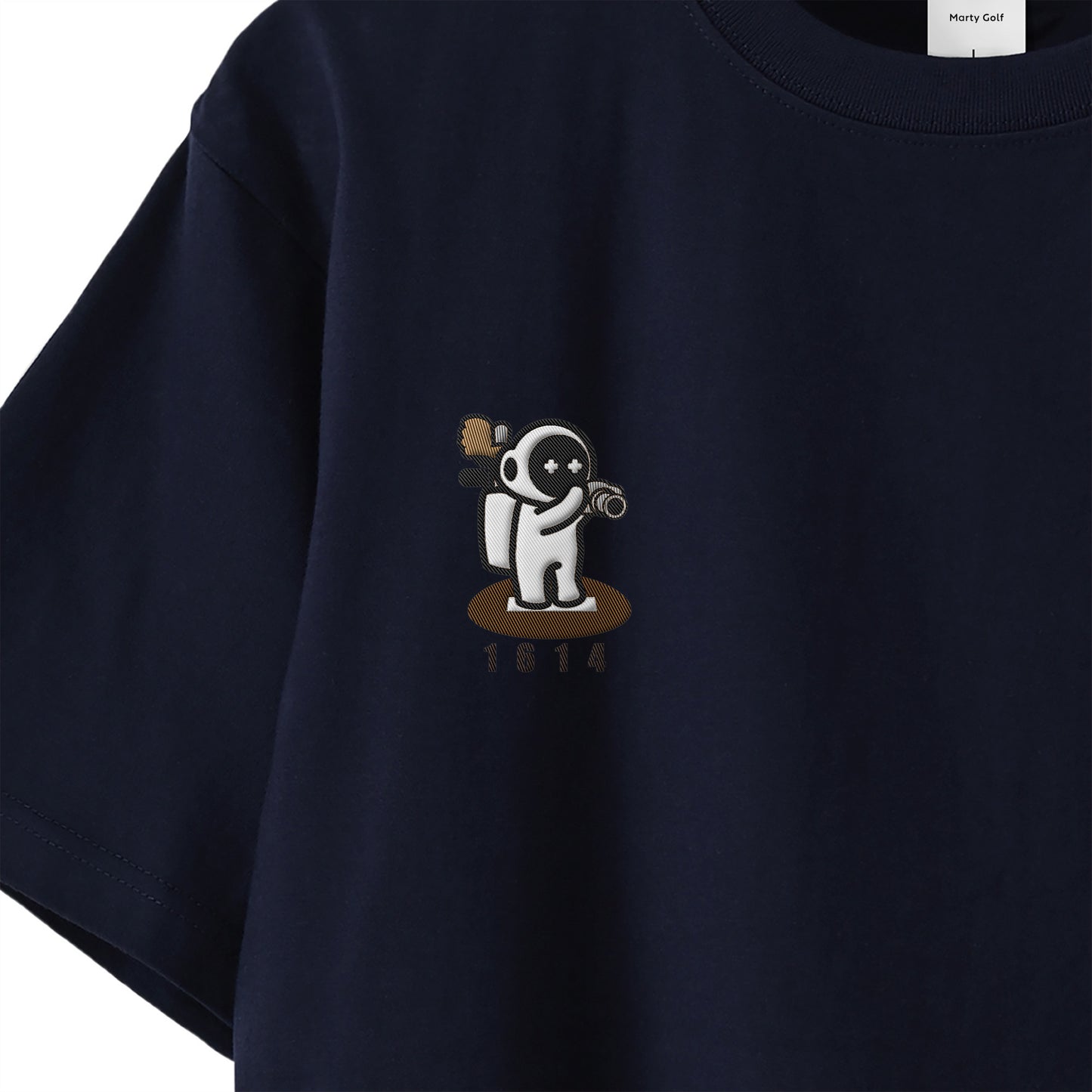 1614またよしくん刺繍T navy image