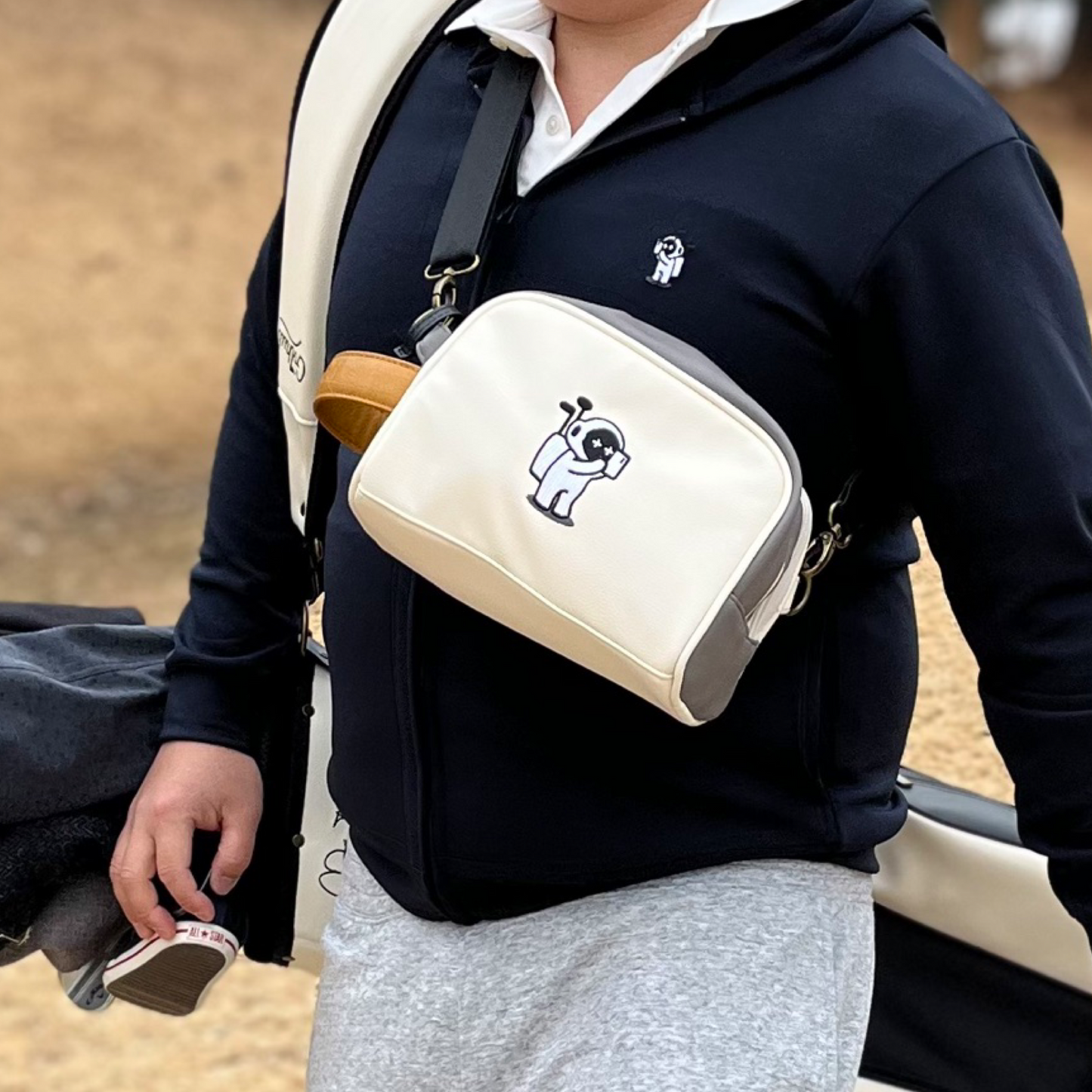Marty Cart Bag (Gray × Ivory)