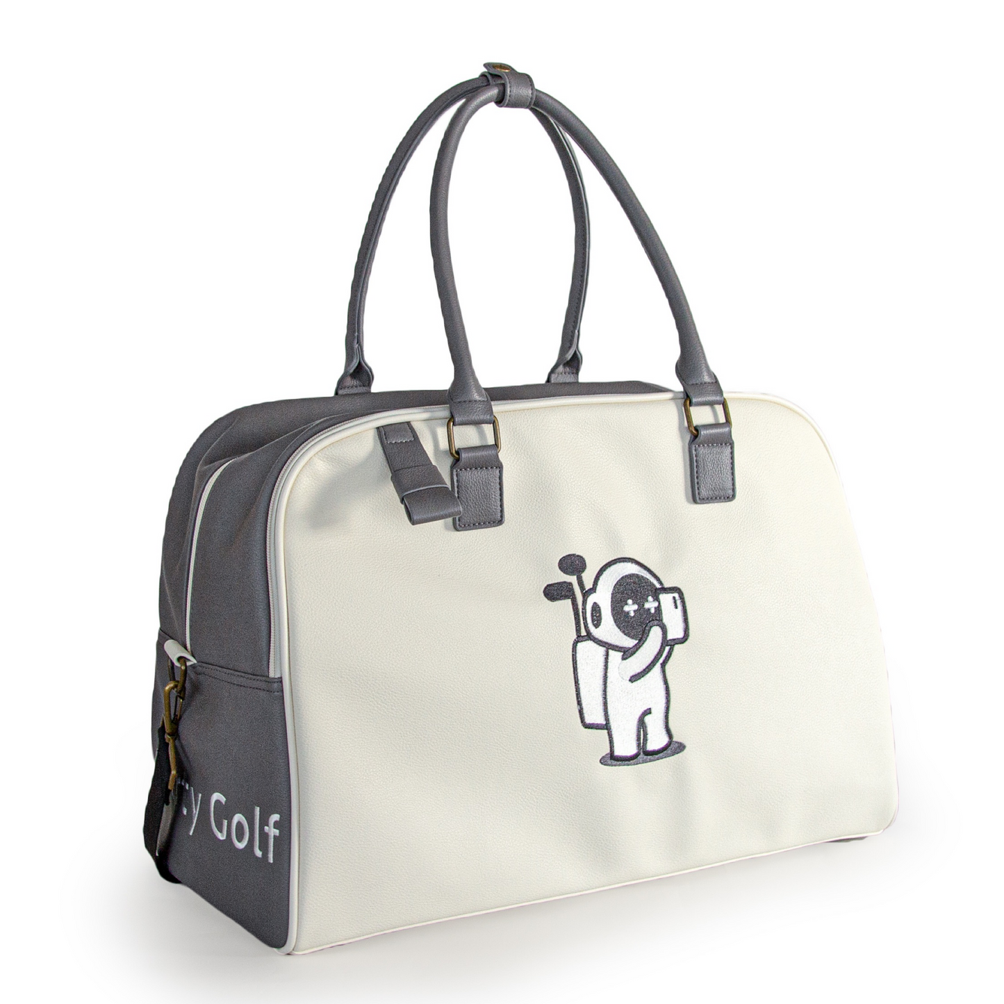 Marty Boston Bag(Gray × Ivory)