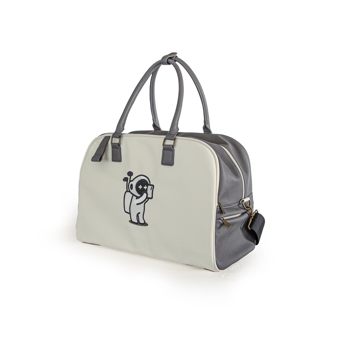 Marty Boston Bag(Gray × Ivory)