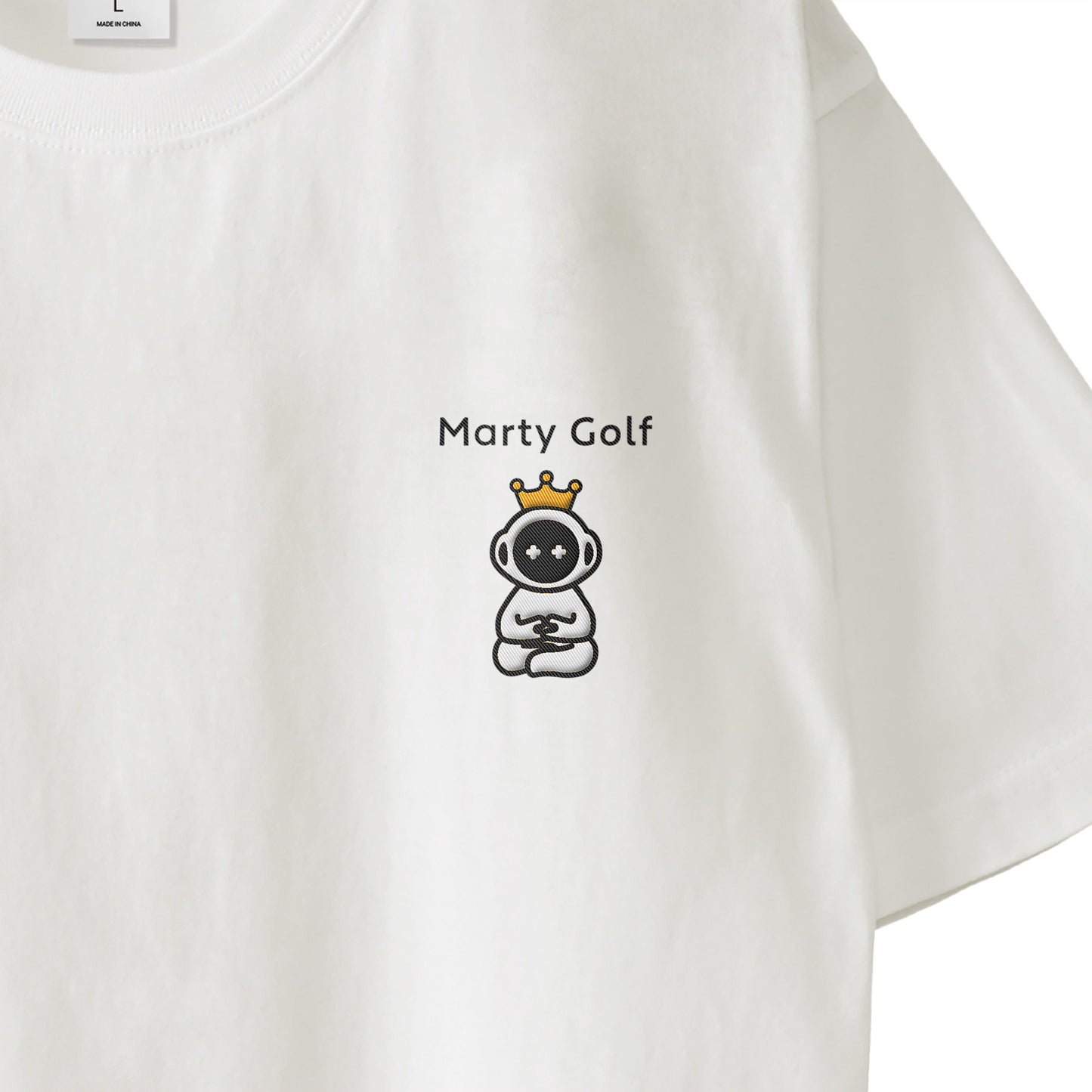 saekingワンポイント刺繍T white image